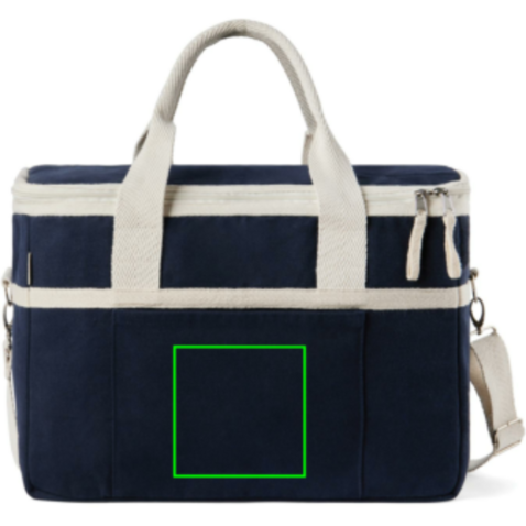 VINGA Volonne AWARE™ Kühlkorb aus recyceltem Canvas blau, off white bedrucken, Art.-Nr. V422105 VINGA Volonne AWARE™ Kühlkorb aus recyceltem Canvas blau, off white bedrucken, Art.-Nr. V422105