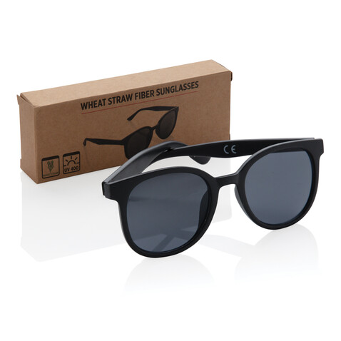 Weizenstroh Sonnenbrille schwarz bedrucken, Art.-Nr. P453.911 Weizenstroh Sonnenbrille schwarz bedrucken, Art.-Nr. P453.911