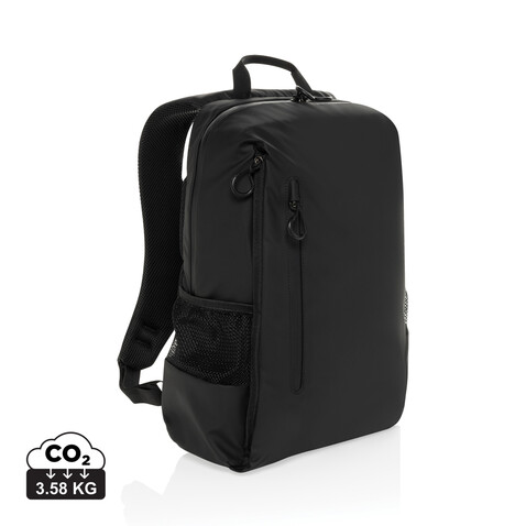 Lima Aware™ RPET wasserabweisender 15,6" Laptop-Rucksack schwarz bedrucken, Art.-Nr. P763.4401
