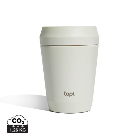 Topl-Trinkbecher aus rec. Stahl mit 360-Grad-Deckel 236ml weiß bedrucken, Art.-Nr. RBTGS8SA Topl-Trinkbecher aus rec. Stahl mit 360-Grad-Deckel 236ml weiß bedrucken, Art.-Nr. RBTGS8SA