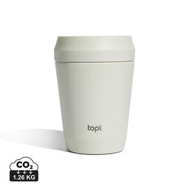 Topl-Trinkbecher aus rec. Stahl mit 360-Grad-Deckel 236ml weiß bedrucken, Art.-Nr. RBTGS8SA