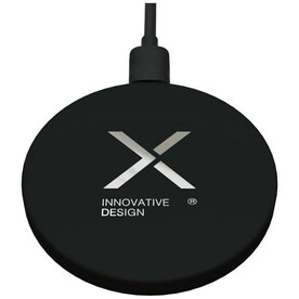 SCX.design W37 15W extra slim kabelloses Ladepad aus recyceltem Aluminium, schwarz bedrucken, Art.-Nr. 1PX20490