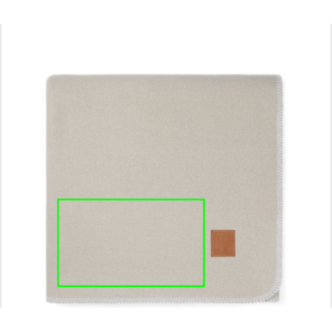 VINGA Moulton Decke aus GRS rPET beige, feather grey bedrucken, Art.-Nr. V4040519
