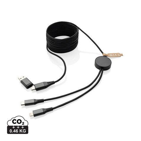 Terra 3 Meter 4-in-1-Kabel aus RCS recyceltem PET grau bedrucken, Art.-Nr. P302.6402 Terra 3 Meter 4-in-1-Kabel aus RCS recyceltem PET grau bedrucken, Art.-Nr. P302.6402