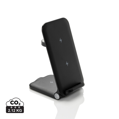 Powerpal 3-in-1 15W-Ladegerät aus RCS recyceltem Kunststoff schwarz bedrucken, Art.-Nr. P309.0601 Powerpal 3-in-1 15W-Ladegerät aus RCS recyceltem Kunststoff schwarz bedrucken, Art.-Nr. P309.0601