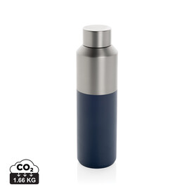 Fluid Flasche aus RCS-zertifiziert recyceltem Stahl, 600ml navy blau bedrucken, Art.-Nr. P437.0725