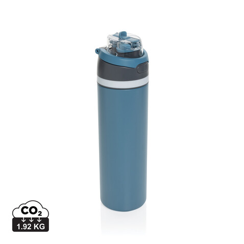 Omni Sip verschließbare Flasche aus RCS-reSteel, 720ml blau bedrucken, Art.-Nr. P437.0805 Omni Sip verschließbare Flasche aus RCS-reSteel, 720ml blau bedrucken, Art.-Nr. P437.0805