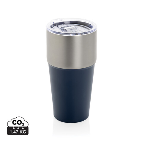 Fluid Becher aus RCS-zertifiziert recyceltem Stahl, 500ml navy blau bedrucken, Art.-Nr. P437.1325 Fluid Becher aus RCS-zertifiziert recyceltem Stahl, 500ml navy blau bedrucken, Art.-Nr. P437.1325