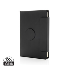Stuart Magnet-Portfolio A5 aus RCS-zertifiziertem rPU schwarz bedrucken, Art.-Nr. P774.6301