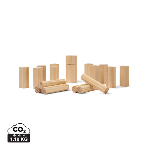 VINGA Kubb Mini Spiel braun bedrucken, Art.-Nr. V4532309 VINGA Kubb Mini Spiel braun bedrucken, Art.-Nr. V4532309