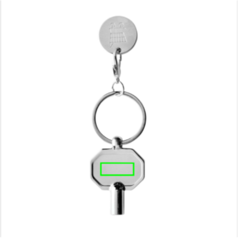 RCS Heizkörpschlüssel & Einkaufswagens-Chip am Schlüsselring silber bedrucken, Art.-Nr. P191.7002 RCS Heizkörpschlüssel & Einkaufswagens-Chip am Schlüsselring silber bedrucken, Art.-Nr. P191.7002