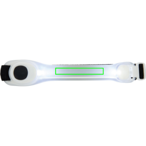 Sicherheitsband mit LED weiß, schwarz bedrucken, Art.-Nr. P239.433 Sicherheitsband mit LED weiß, schwarz bedrucken, Art.-Nr. P239.433