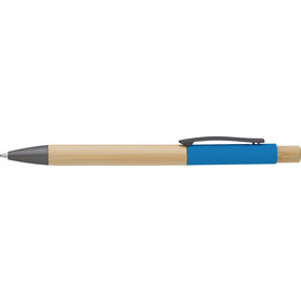 Kugelschreiber Anke | Bambus | Aluminium – Hellblau bedrucken, Art.-Nr. 018999128_1014841