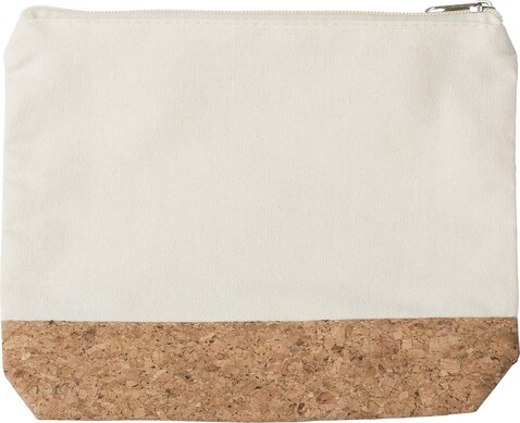 Kulturtasche Teagan | Baumwolle | Kork | 0,5 l – Khaki bedrucken, Art.-Nr. 013999999_1015126