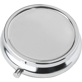Pillendose Zara | Metall | 3 Fächer | Spiegel – Silber bedrucken, Art.-Nr. 032999999_1015129