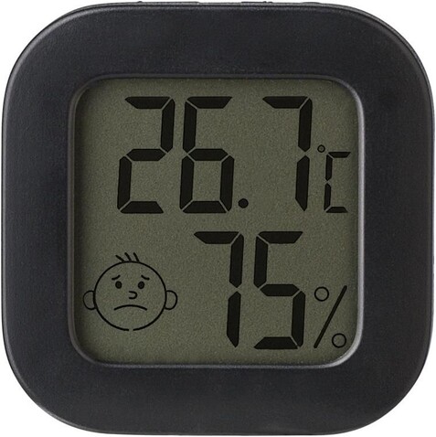 Hygrometer Kinsley | Kunststoff | 4 cm – Schwarz bedrucken, Art.-Nr. 001999999_1015148