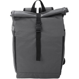 Roll-Top-Rucksack Evie | 600D – Grau bedrucken, Art.-Nr. 003999999_1015155