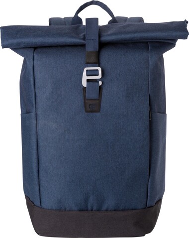 Rucksack Oberon | Recycelt | Roll-top | Laptop 14" | 20 l – Blau bedrucken, Art.-Nr. 005999999_1024149 Rucksack Oberon | Recycelt | Roll-top | Laptop 14" | 20 l – Blau bedrucken, Art.-Nr. 005999999_1024149