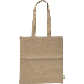 Einkaufstasche Cassiopeia | Recycelte Baumwolle | 120 g/m² – Khaki bedrucken, Art.-Nr. 013999999_1039368