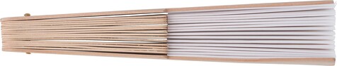 Handfächer Rosanne | Recycelter Stoff | Holzgriff – gebrochenes weiß bedrucken, Art.-Nr. 112999999_1041510 Handfächer Rosanne | Recycelter Stoff | Holzgriff – gebrochenes weiß bedrucken, Art.-Nr. 112999999_1041510