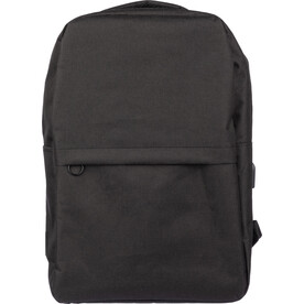 Laptop-Rucksack Henrik | Recycelt | USB-Anschluss – Schwarz bedrucken, Art.-Nr. 001999999_1096836