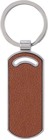 Schlüsselanhänger Jill | Leder | Oval – Braun bedrucken, Art.-Nr. 011999999_1172419