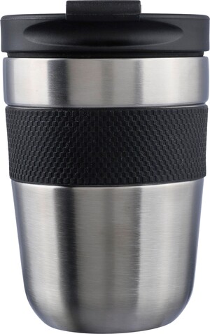 Trinkbecher Keith | Edelstahl | 300 ml | Silikongriff – Schwarz/Silber bedrucken, Art.-Nr. 050999999_1172552 Trinkbecher Keith | Edelstahl | 300 ml | Silikongriff – Schwarz/Silber bedrucken, Art.-Nr. 050999999_1172552