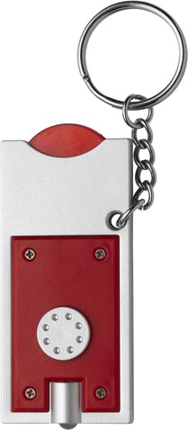 Schlüsselhalter Madeleine | LED | Münze – Rot bedrucken, Art.-Nr. 008999999_1987