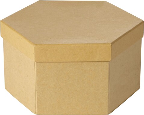 Kunst-Set Kenji | Sechseckige Kartonbox | 54 St. – Braun bedrucken, Art.-Nr. 011999999_2438