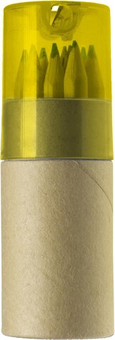 Buntstiftset Terrence | 12 St. – Gelb bedrucken, Art.-Nr. 006999999_2495
