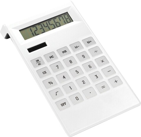 Taschenrechner Murphy | 8-stellig – Weiß bedrucken, Art.-Nr. 002999999_4050