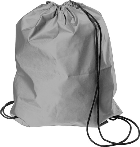 Turnbeutel Melila | Reflektierend | 190D – Grau bedrucken, Art.-Nr. 003999999_432545