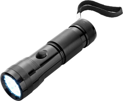 Taschenlampe Romeo | Aluminium | 14 LED – Schwarz bedrucken, Art.-Nr. 001999999_4837
