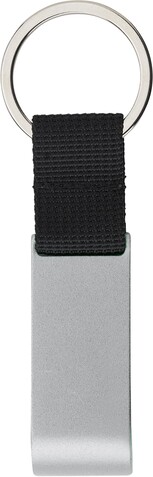 Schlüsselanhänger Lionel | Aluminium | Flaschenöffner | Einkaufswagenchip – Silber bedrucken, Art.-Nr. 032999999_483840