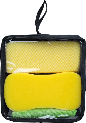 Autowaschset Aaliyah | Polyester | 3 Stück – Gelb bedrucken, Art.-Nr. 006999999_5300