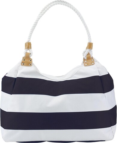 Strandtasche Christopher | Polyester 300D | 20 l – Blau/Weiß bedrucken, Art.-Nr. 045999999_5568