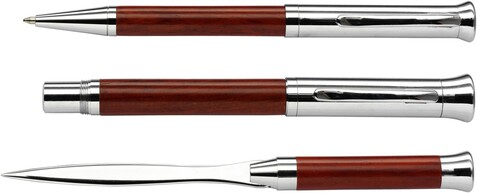 Schreibset Paulette | Palisander | 3 St. – Braun bedrucken, Art.-Nr. 011999999_5768
