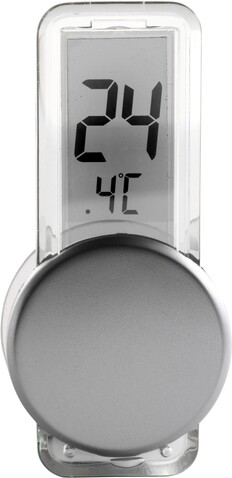 Thermometer Roxanne | Kunststoff | Saugnapf | Silber – Silber bedrucken, Art.-Nr. 032999999_6201 Thermometer Roxanne | Kunststoff | Saugnapf | Silber – Silber bedrucken, Art.-Nr. 032999999_6201