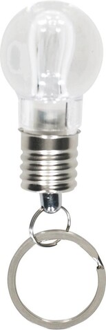 Schlüsselanhänger Hakeem | Kunststoff | Glühbirnenform | LED – Silber bedrucken, Art.-Nr. 032999999_6336