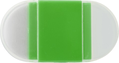 Bleistiftspitzer und Radiergummi Pauline | 2-in-1 – Hellgrün bedrucken, Art.-Nr. 029999999_6458