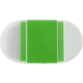 Bleistiftspitzer und Radiergummi Pauline | 2-in-1 – Hellgrün bedrucken, Art.-Nr. 029999999_6458