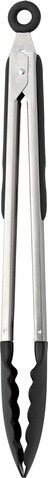 Küchenzange Maeve | Edelstahl | 30 cm – Schwarz/Silber bedrucken, Art.-Nr. 050999999_6538