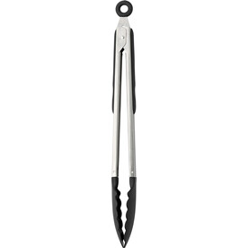 Küchenzange Maeve | Edelstahl | 30 cm – Schwarz/Silber bedrucken, Art.-Nr. 050999999_6538