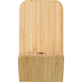 Wireless-Ladegerät aus Bambus Claudie – Bambus bedrucken, Art.-Nr. 823999999_675068
