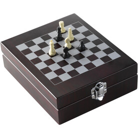 Weinset Renée | Holzkiste | Schachbrettdeckel | 4 St. – Braun bedrucken, Art.-Nr. 011999999_6832