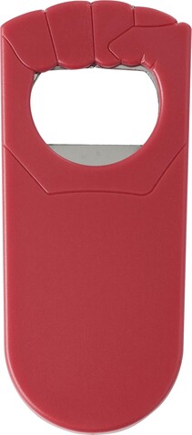 Flaschenöffner Tay | Kunststoff | Faustform – Rot bedrucken, Art.-Nr. 008999999_708984