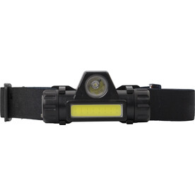 Stirnlampe Mina | Kunststoff | LED + COB | USB-C aufladbar – Schwarz bedrucken, Art.-Nr. 001999999_709344