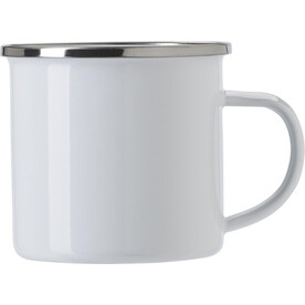 Emaille-Becher Jamaal | 350 ml – Weiß bedrucken, Art.-Nr. 002999999_709888