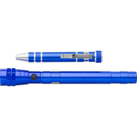Taschenlampe und Schraubendreher Olivia | Aluminium | 2-in-1 – Kobaltblau bedrucken, Art.-Nr. 023999999_7603