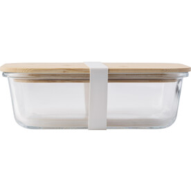 Lunchbox Nicole | Glas | Bambusdeckel | 900 ml – Braun bedrucken, Art.-Nr. 011999999_839376